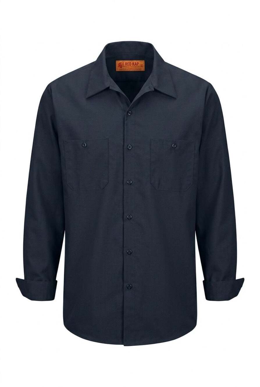 Red Kap Industrial Long Sleeve Work Shirt SP14NV Navy XXL #835